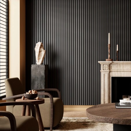 Lustrous Black Acoustic Wall Panel - 600mm x 2400mm