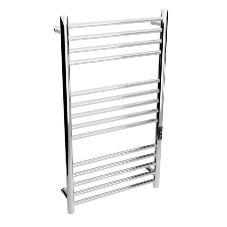 Tubo Polished Stainless Steel Round Bar Dry Electric Towel Rail - 600 x 1100mm
