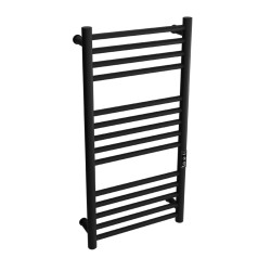 Tubo Matt Black Stainless Steel Round Bar Dry Electric Towel Rail - 400 x 800mm