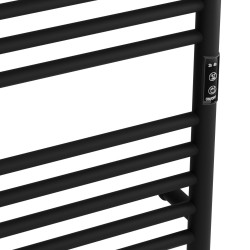 Tubo Matt Black Stainless Steel Round Bar Dry Electric Towel Rail - 500 x 900mm