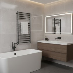 Tubo Polished Stainless Steel Round Bar Dry Electric Towel Rail - closeup