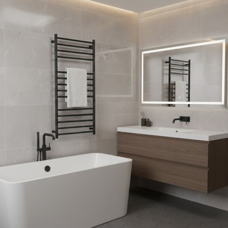 Tubo Polished Stainless Steel Round Bar Dry Electric Towel Rail - 600 x 1100mm