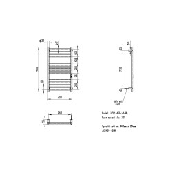 Tubo Brushed Brass Stainless Steel Round Bar Dry Electric Towel Rail - 600 x 1100mm