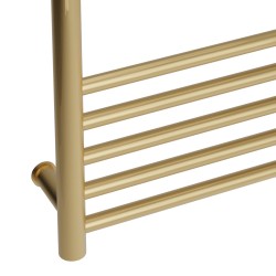 Tubo Brushed Brass Stainless Steel Round Bar Dry Electric Towel Rail - 600 x 1100mm