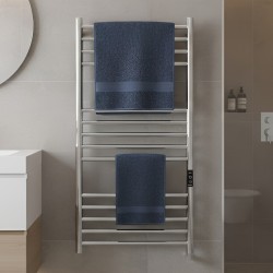 Tubo Polished Stainless Steel Round Bar Dry Electric Towel Rail - 500 x 900mm