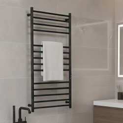Tubo Polished Stainless Steel Round Bar Dry Electric Towel Rail - 600 x 1100mm