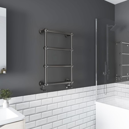 Alice Traditional Brushed Gunmetal Towel Rail - 500 x 750mm