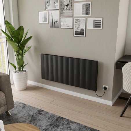 Kairo Black Electric Flat Panel Radiator with Smart Control - 1169mm (w) x 500mm (h) - 2000W