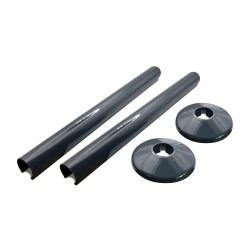 200mm Anthracite "Snap On" Radiator Pipe & Collars
