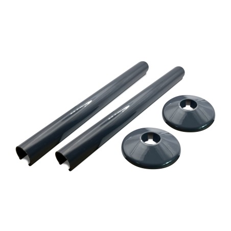 200mm Anthracite "Snap On" Radiator Pipe & Collars