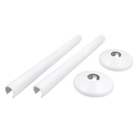 200mm White "Snap On" Radiator Pipe & Collars