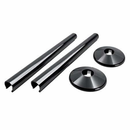 200mm Black Nickel "Snap On" Radiator Pipe & Collars