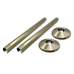 200mm Antique Brass "Snap On" Radiator Pipe & Collars