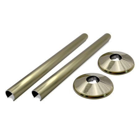 200mm Antique Brass "Snap On" Radiator Pipe & Collars