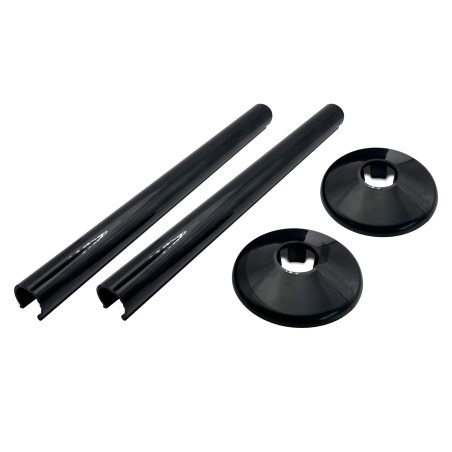 200mm Black "Snap On" Radiator Pipe & Collars