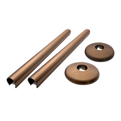 200mm Brushed Bronze "Snap On" Radiator Pipe & Collars