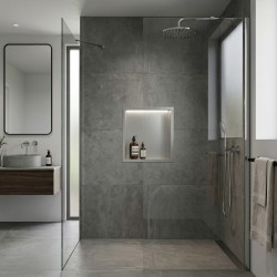 300 x 300mm Stainless Steel LED Shower Niche | Sleek Recessed Bathroom Storage