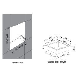300 x 300mm Black Stainless Steel LED Shower Niche | Sleek Recessed Bathroom Storage