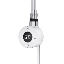 Cleo White Compact Round Thermostatic Electric Heating Element