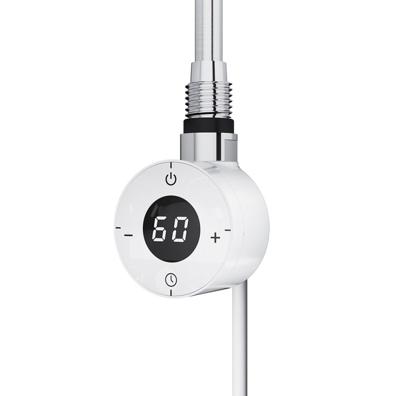 Cleo White Compact Round Thermostatic Electric Heating Element
