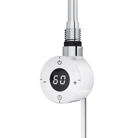 Cleo White Compact Round Thermostatic Electric Heating Element