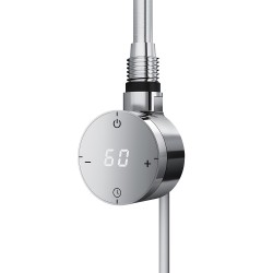 Cleo Chrome Compact Round Thermostatic Electric Heating Element