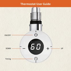 Cleo White Compact Round Thermostatic Electric Heating Element