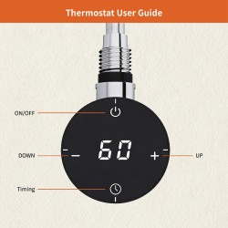 Cleo Black Compact Round Thermostatic Electric Heating Element