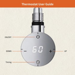 Cleo Chrome Compact Round Thermostatic Electric Heating Element