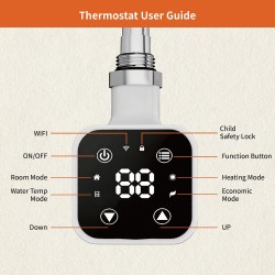 Cleo Square White Smart WIFI Thermostatic Electric Heating Element