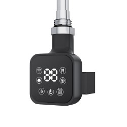 Cleo Square Black Smart WIFI Thermostatic Electric Heating Element