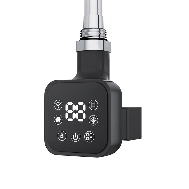 Cleo Square Black Smart WIFI Thermostatic Electric Heating Element