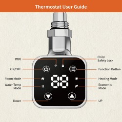 Cleo Square Chrome Smart WIFI Thermostatic Electric Heating Element