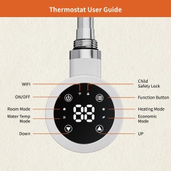 Cleo Round White Smart WIFI Thermostatic Electric Heating Element