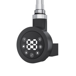 Cleo Round Black Smart WIFI Thermostatic Electric Heating Element