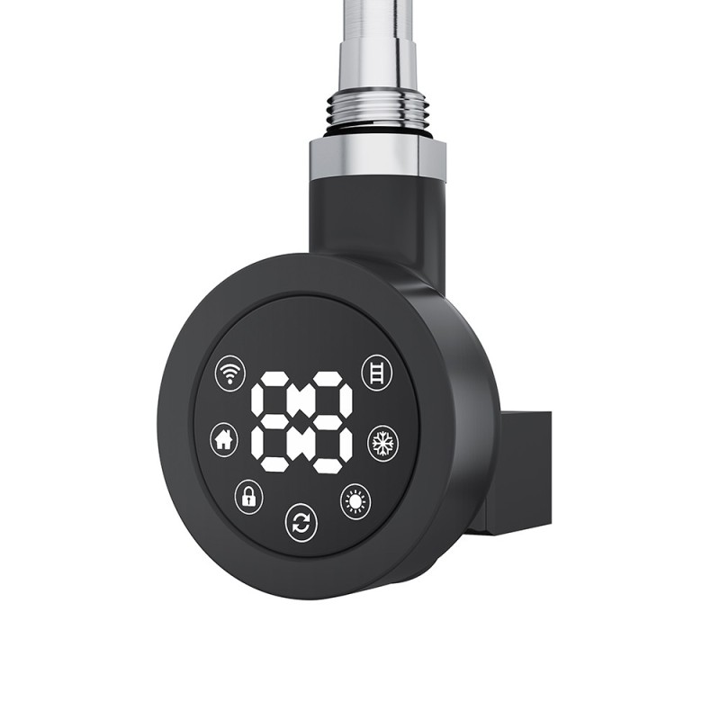 Cleo Round Black Smart WIFI Thermostatic Electric Heating Element