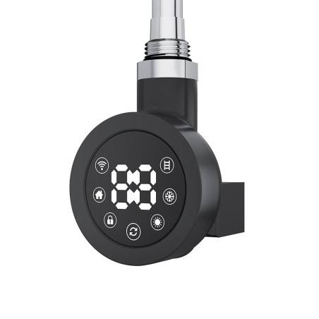 Cleo Round Black Smart WIFI Thermostatic Electric Heating Element