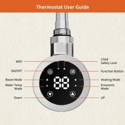 Cleo Round Chrome Smart WIFI Thermostatic Electric Heating Element