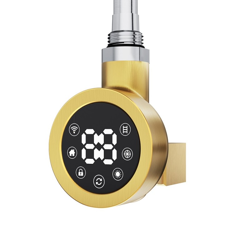 Cleo Round Brass Smart WIFI Thermostatic Electric Heating Element