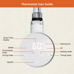 Cleo Round Slimline White Smart WIFI Thermostatic Electric Heating Element