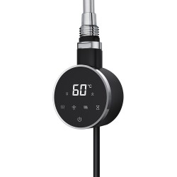 Cleo Round Slimline Black Smart WIFI Thermostatic Electric Heating Element