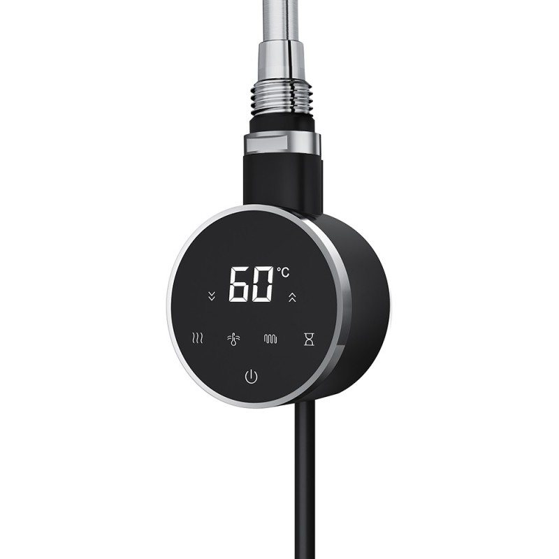 Cleo Round Slimline Black Smart WIFI Thermostatic Electric Heating Element