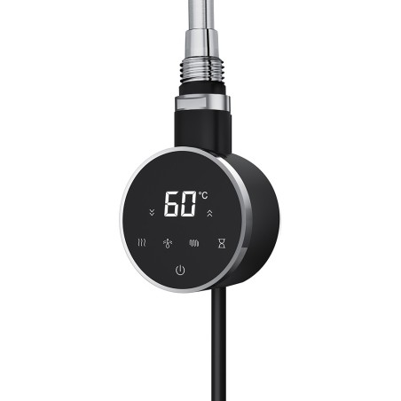 Cleo Round Slimline Black Smart WIFI Thermostatic Electric Heating Element