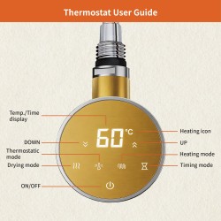 Cleo Round Slimline Brass Smart WIFI Thermostatic Electric Heating Element