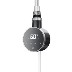 Cleo Round Slimline Gunmetal Smart WIFI Thermostatic Electric Heating Element