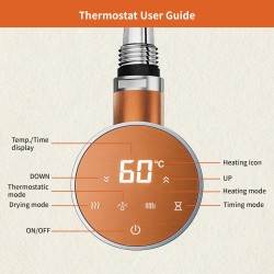 Cleo Round Slimline Bronze Smart WIFI Thermostatic Electric Heating Element