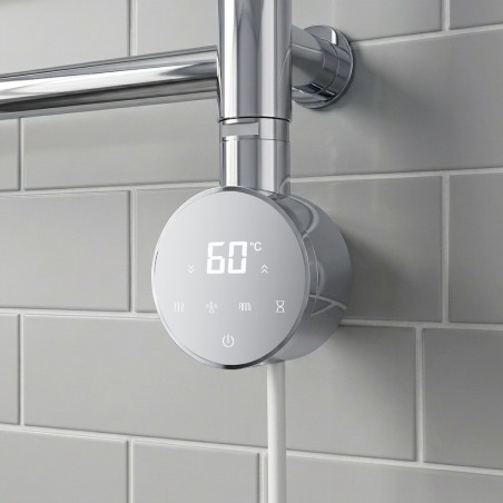 Cleo Round Slimline Chrome Smart WIFI Thermostatic Electric Heating Element