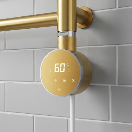 Cleo Round Slimline Brass Smart WIFI Thermostatic Electric Heating Element