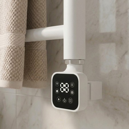 Cleo Square White Smart WIFI Thermostatic Electric Heating Element