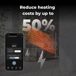 AENO Smart LED Wifi Grey Glass Infrared Reversible Panel Heater 700W